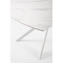 PETITE TABLE CÉRAMIQUE EXTENSIBLE JOAKIM MARBRE BLANC