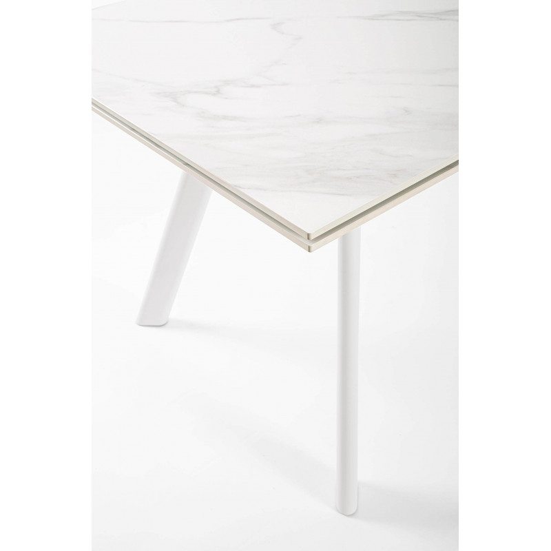 PETITE TABLE CÉRAMIQUE EXTENSIBLE JARKKO MARBRE BLANC