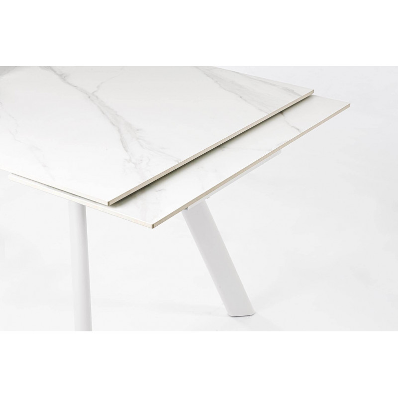 PETITE TABLE CÉRAMIQUE EXTENSIBLE JARKKO MARBRE BLANC