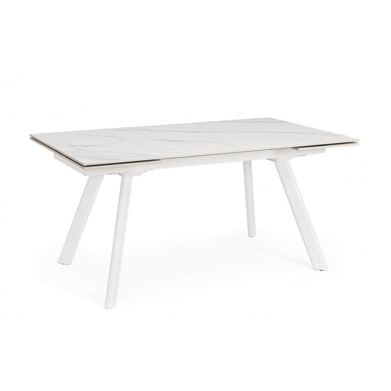 PETITE TABLE CÉRAMIQUE EXTENSIBLE JARKKO MARBRE BLANC