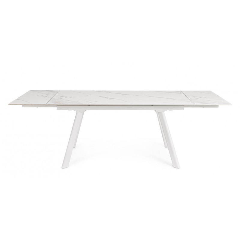 PETITE TABLE CÉRAMIQUE EXTENSIBLE JARKKO MARBRE BLANC