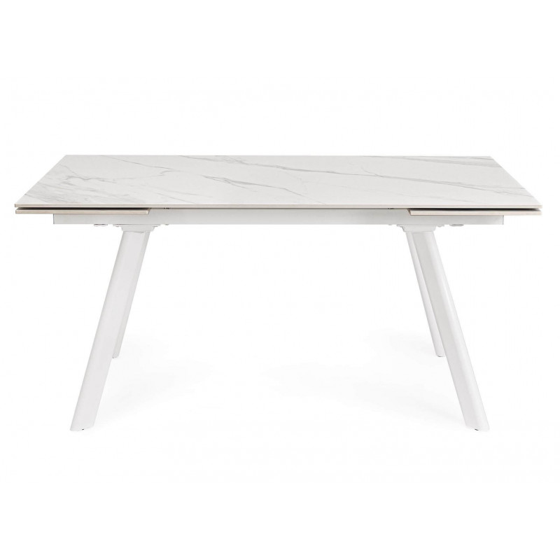 PETITE TABLE CÉRAMIQUE EXTENSIBLE JARKKO MARBRE BLANC