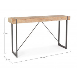 TABLE DE BAR EN BOIS ET MÉTAL INDUSTRIELLE GARRETT