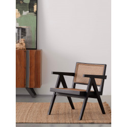 FAUTEUIL LOUNGE SALON CANNAGE GALIA NOIR