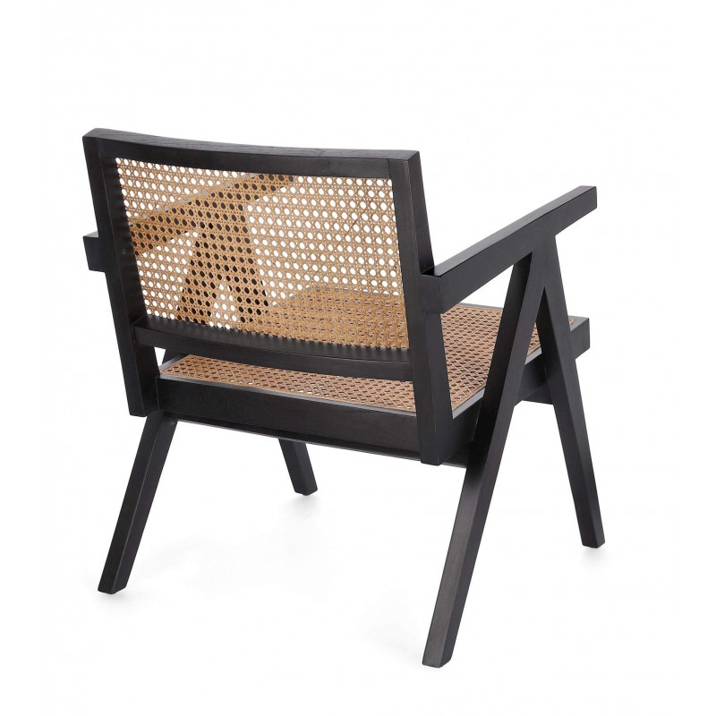 FAUTEUIL LOUNGE SALON CANNAGE GALIA NOIR