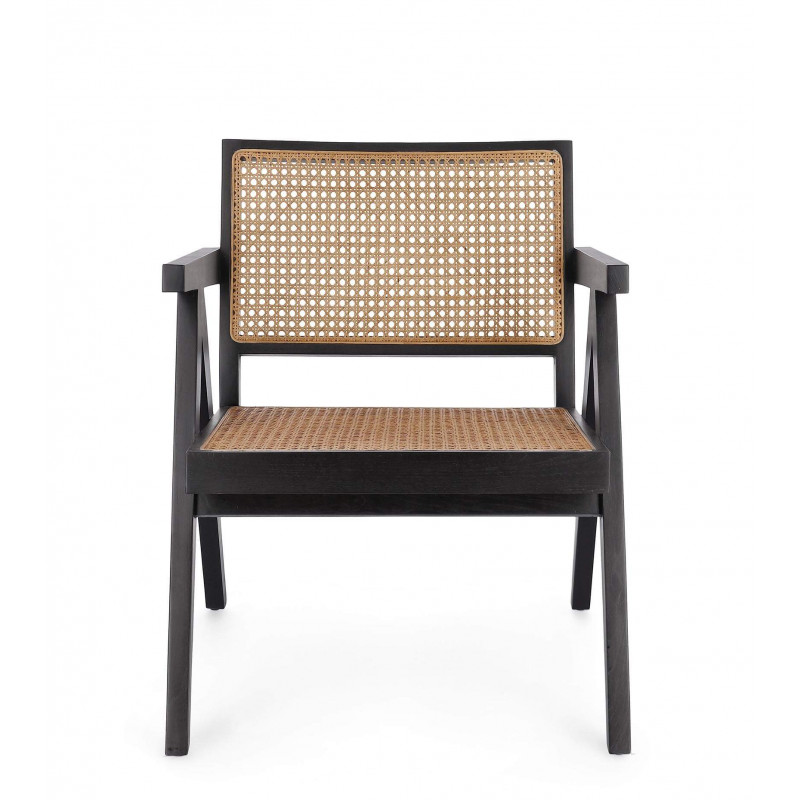 FAUTEUIL LOUNGE SALON CANNAGE GALIA NOIR