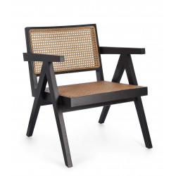 FAUTEUIL LOUNGE SALON CANNAGE GALIA NOIR