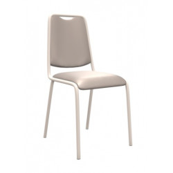 CHAISE DE CUISINE VINTAGE EN MÉTAL ET SIMILICUIR SUNNY