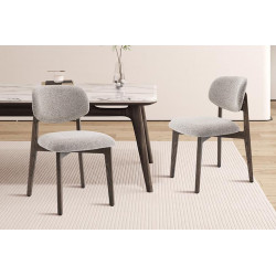 CHAISE EN CHÊNE ET TISSU SCANDINAVE CARMEN