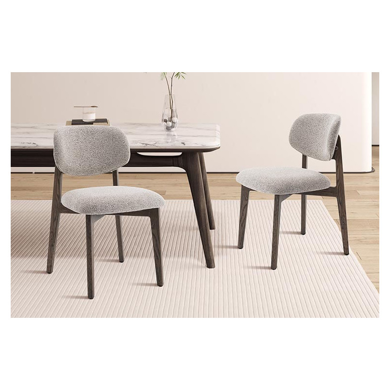 CHAISE EN CHÊNE ET TISSU SCANDINAVE CARMEN