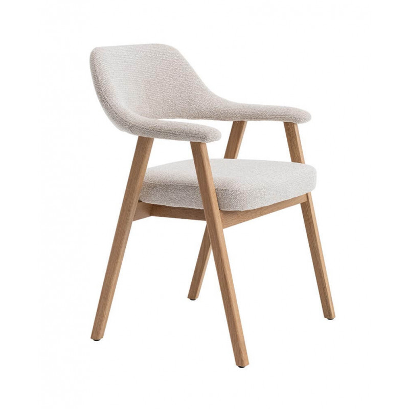 FAUTEUIL EN CHÊNE ET TISSU SCANDINAVE CORALIE
