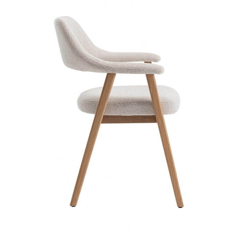 FAUTEUIL EN CHÊNE ET TISSU SCANDINAVE CORALIE