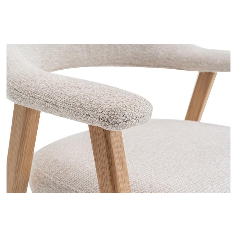 FAUTEUIL EN CHÊNE ET TISSU SCANDINAVE CORALIE