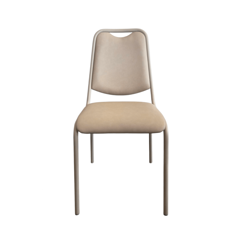 CHAISE DE CUISINE VINTAGE EN MÉTAL ET SIMILICUIR SUNNY