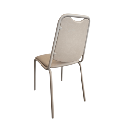 CHAISE DE CUISINE VINTAGE EN MÉTAL ET SIMILICUIR SUNNY