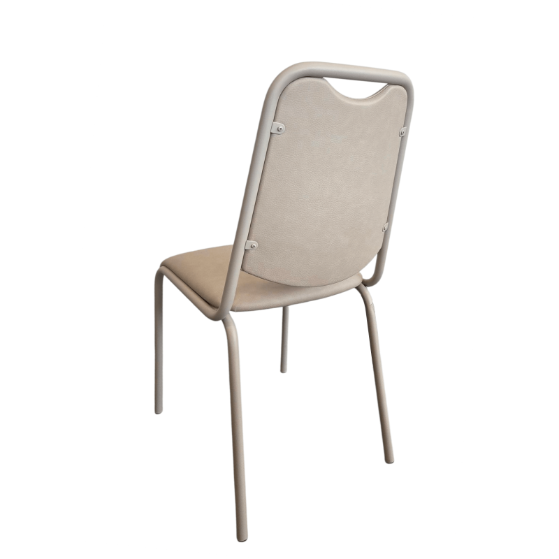 CHAISE DE CUISINE VINTAGE EN MÉTAL ET SIMILICUIR SUNNY