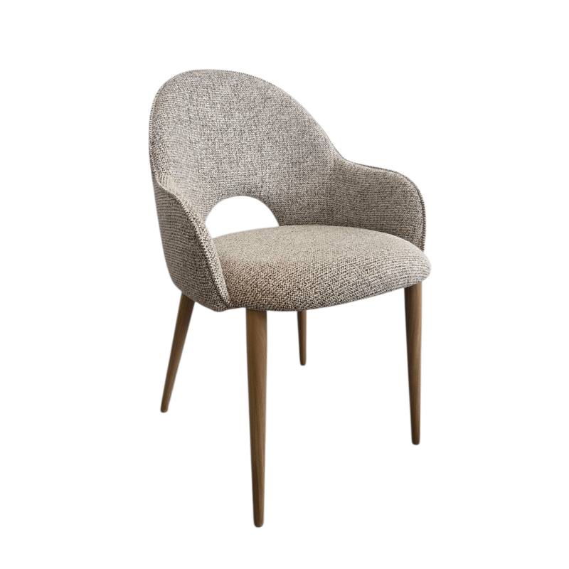 PETIT FAUTEUIL DE SALLE À MANGER ROND EN TISSU ROSIE