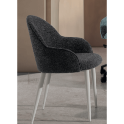 PETIT FAUTEUIL DE SALLE À MANGER ROND EN TISSU ROSIE