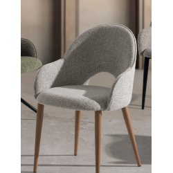 PETIT FAUTEUIL DE SALLE À MANGER ROND EN TISSU ROSIE