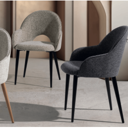 PETIT FAUTEUIL DE SALLE À MANGER ROND EN TISSU ROSIE