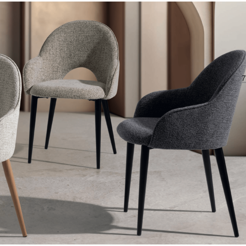 PETIT FAUTEUIL DE SALLE À MANGER ROND EN TISSU ROSIE