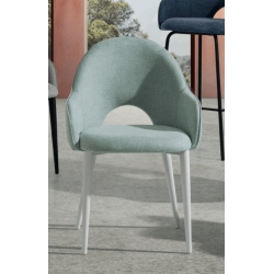 PETIT FAUTEUIL DE SALLE À MANGER ROND EN TISSU ROSIE