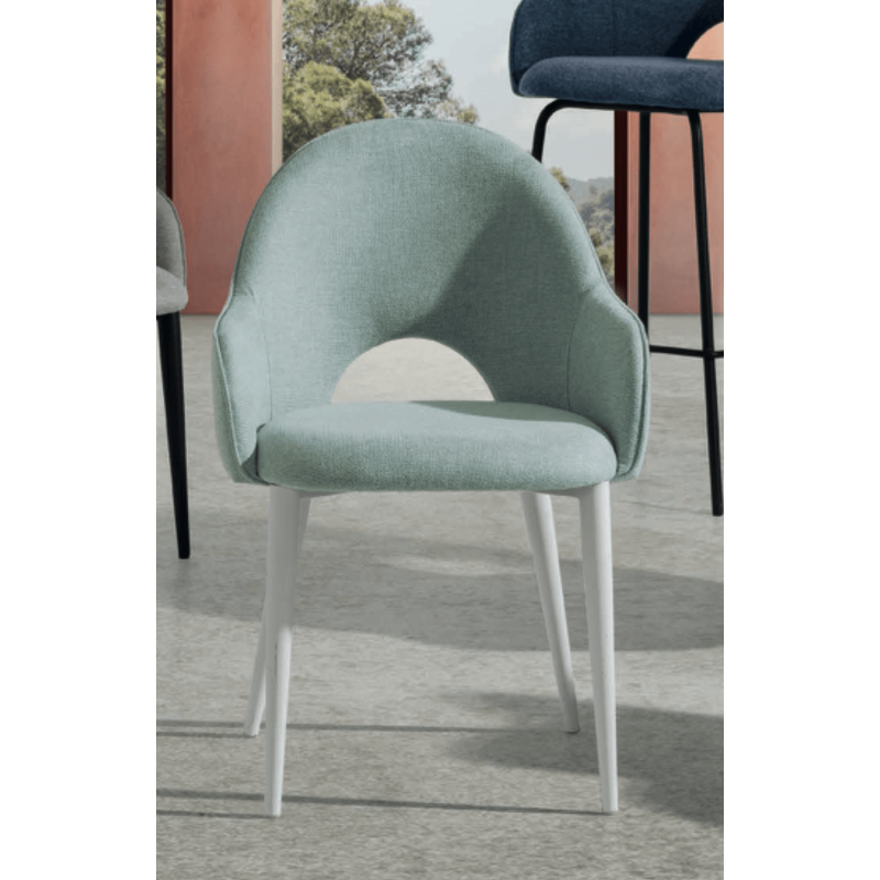 PETIT FAUTEUIL DE SALLE À MANGER ROND EN TISSU ROSIE