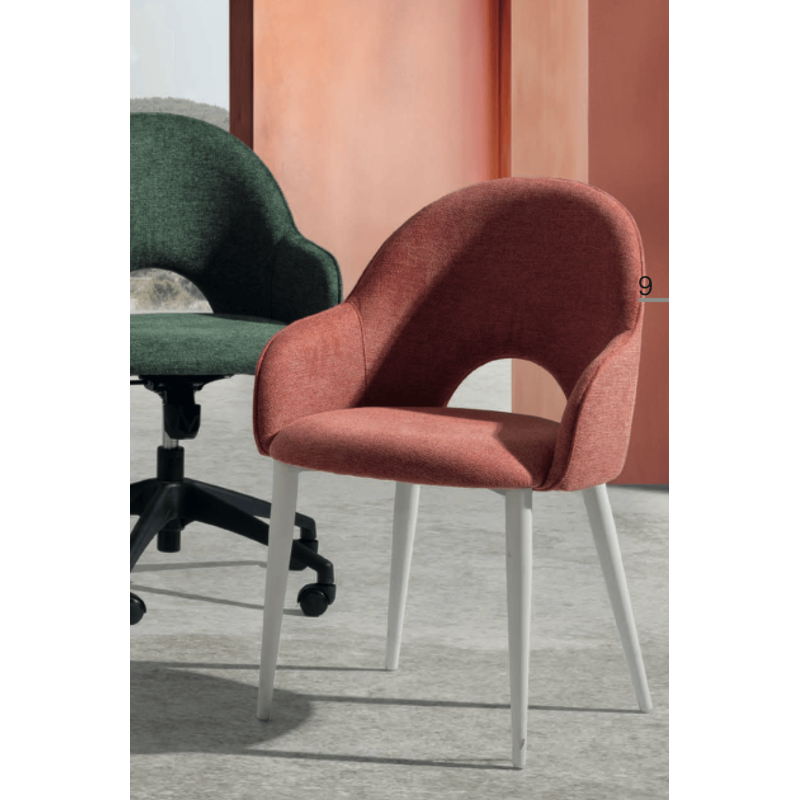 PETIT FAUTEUIL DE SALLE À MANGER ROND EN TISSU ROSIE