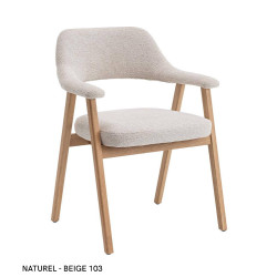 Fauteuil en Chêne et Tissu Scandinave CORALIE - Le Chaisier
