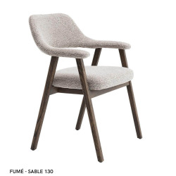 Fauteuil en Chêne et Tissu Scandinave CORALIE - Le Chaisier