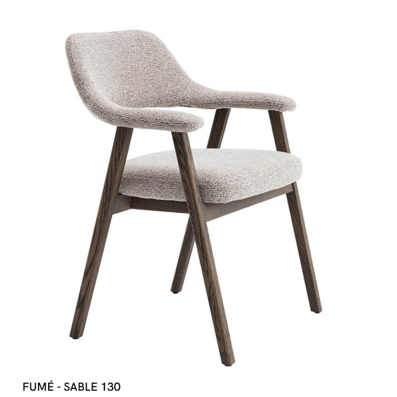 Fauteuil en Chêne et Tissu Scandinave CORALIE - Le Chaisier