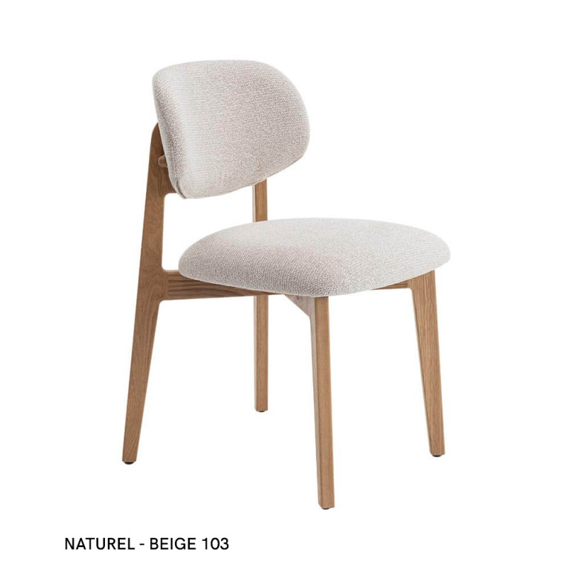 Chaise en Chêne et Tissu Scandinave CARMEN - Le Chaisier