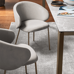 Fauteuil Contemporain Rond en Velours et Tissu TUKA - Le Chaisier