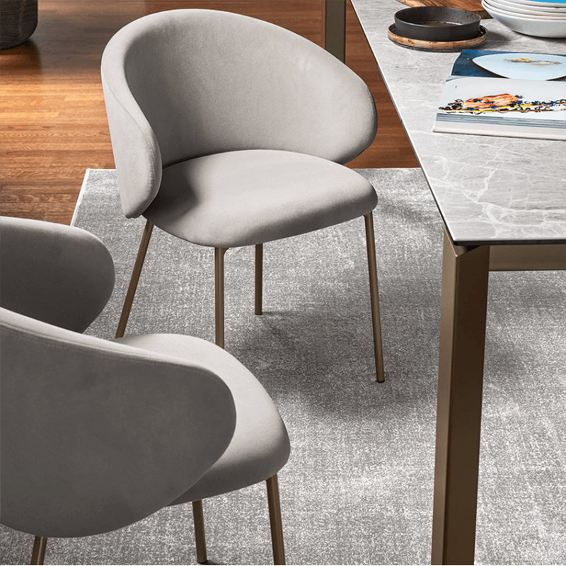 Fauteuil Contemporain Rond en Velours et Tissu TUKA - Le Chaisier