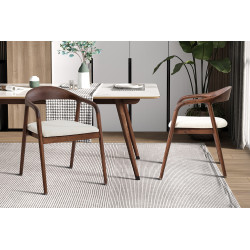 CHAISE SCANDINAVE CLAIRE EN BOIS ET TISSU