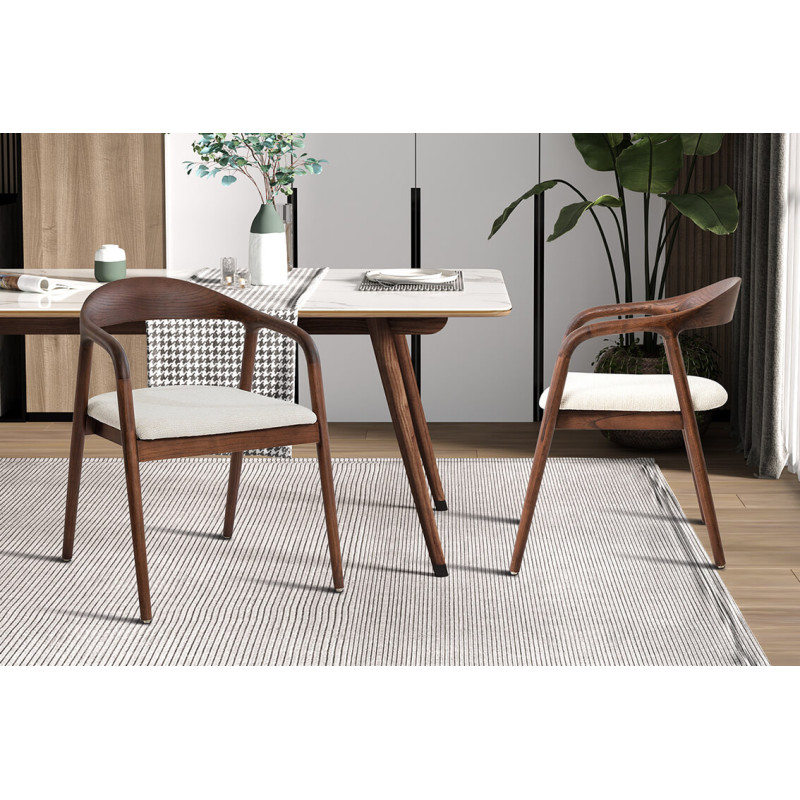 CHAISE SCANDINAVE CLAIRE EN BOIS ET TISSU