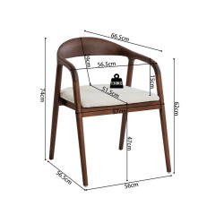 CHAISE SCANDINAVE CLAIRE EN BOIS ET TISSU