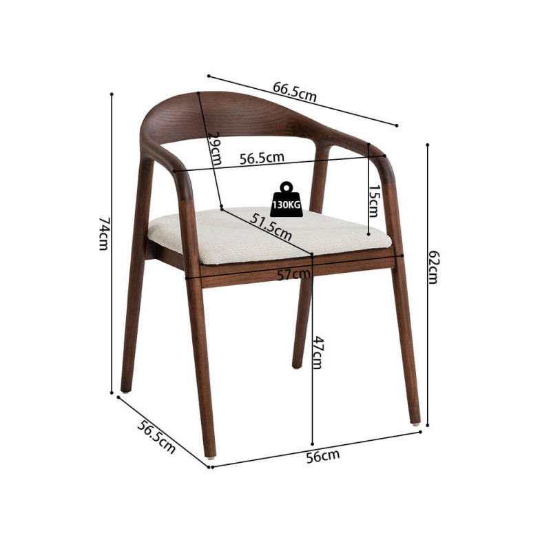 CHAISE SCANDINAVE CLAIRE EN BOIS ET TISSU