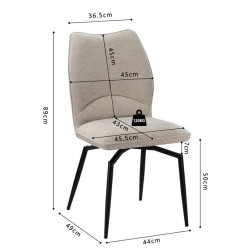 CHAISE EN TISSU PIVOTANTE LARA BEIGE