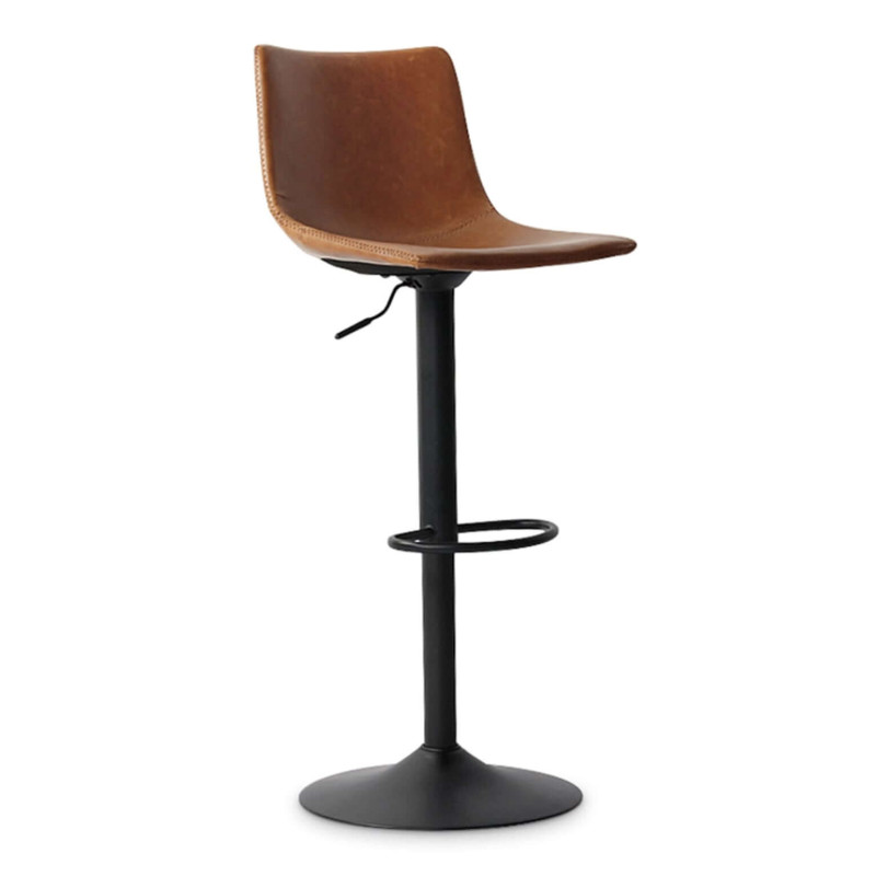 TABOURET SIMILICUIR REGLABLE TREVI COGNAC
