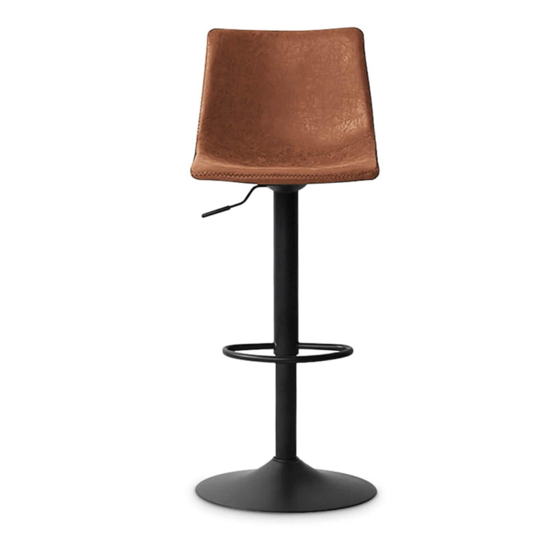 TABOURET SIMILICUIR REGLABLE TREVI COGNAC