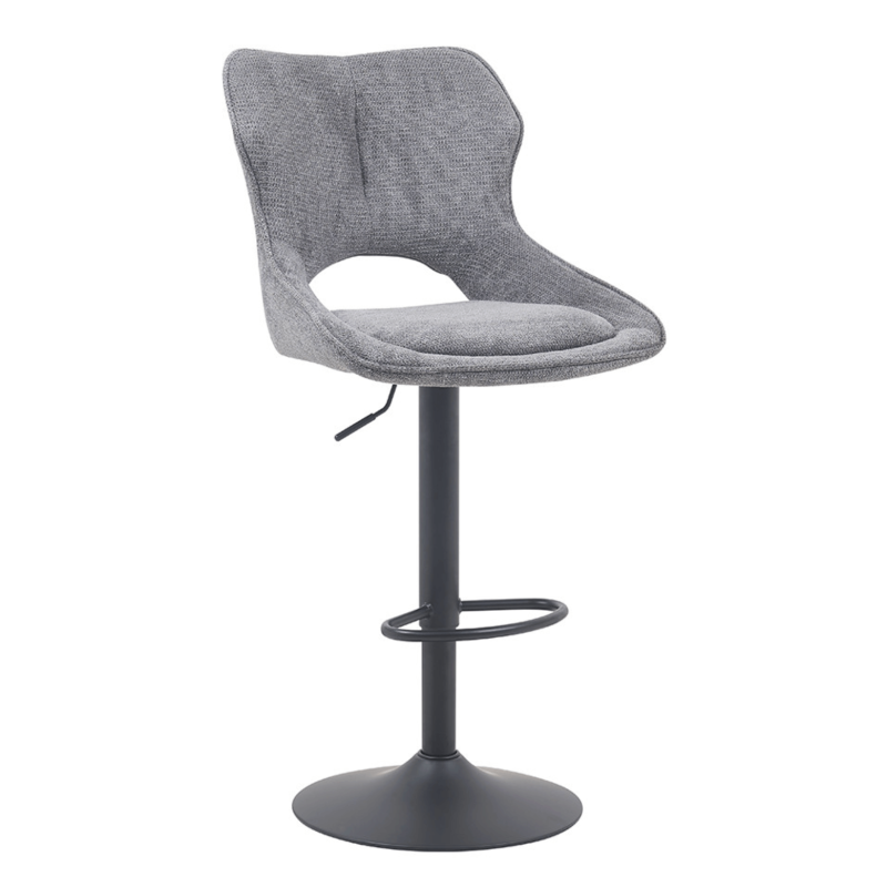 TABOURET RÉGLABLE PIVOTANT MORI EN TISSU GRIS FONCÉ