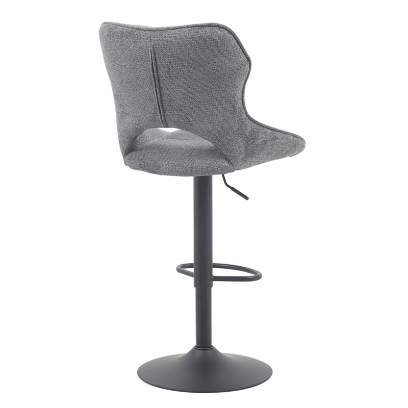 TABOURET RÉGLABLE PIVOTANT MORI EN TISSU GRIS FONCÉ