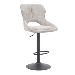 TABOURET RÉGLABLE PIVOTANT MORI EN TISSU GRIS CLAIRE