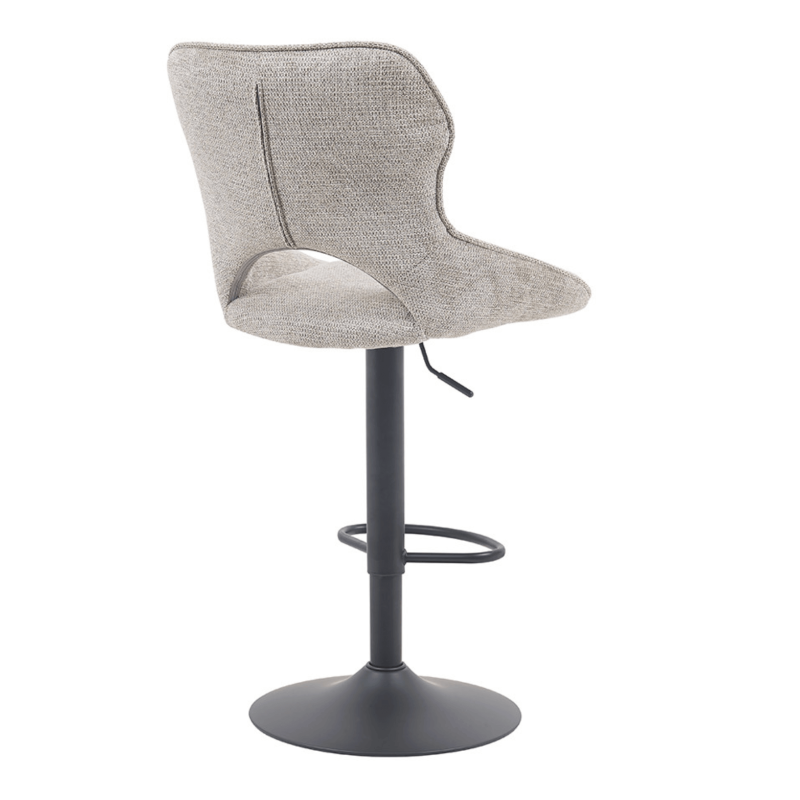 TABOURET RÉGLABLE PIVOTANT MORI EN TISSU GRIS CLAIRE