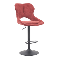 TABOURET RÉGLABLE PIVOTANT MORI EN TISSU ROUGE