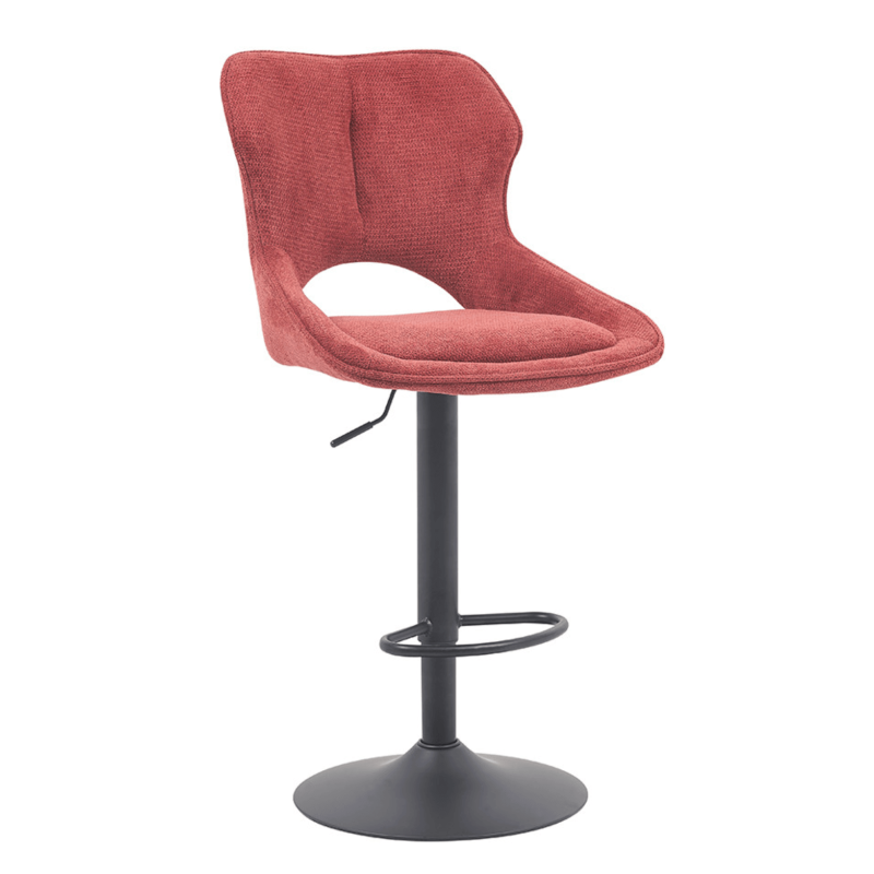 TABOURET RÉGLABLE PIVOTANT MORI EN TISSU ROUGE
