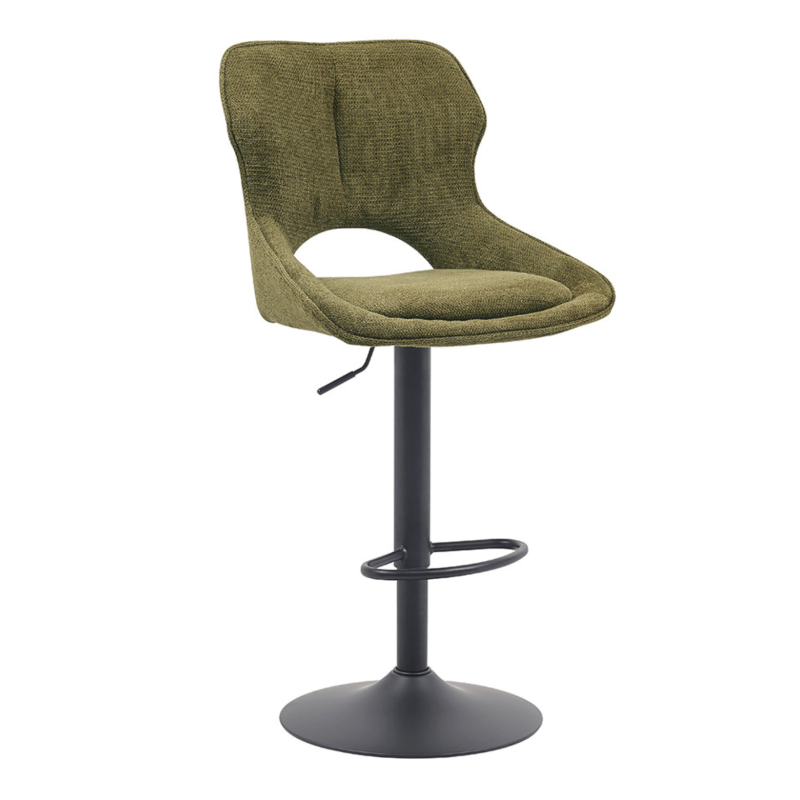 TABOURET RÉGLABLE PIVOTANT MORI EN TISSU VERT