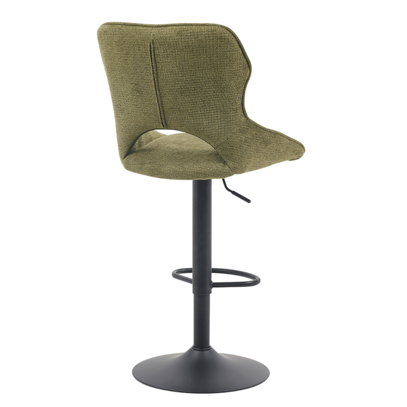 TABOURET RÉGLABLE PIVOTANT MORI EN TISSU VERT