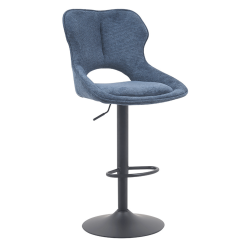 TABOURET RÉGLABLE PIVOTANT MORI EN TISSU BLEU